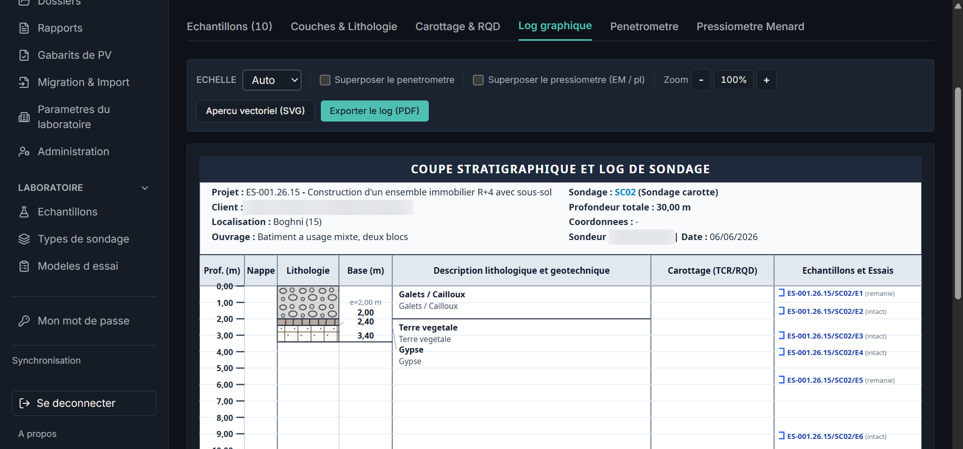 Aperçu — GeoTech Software